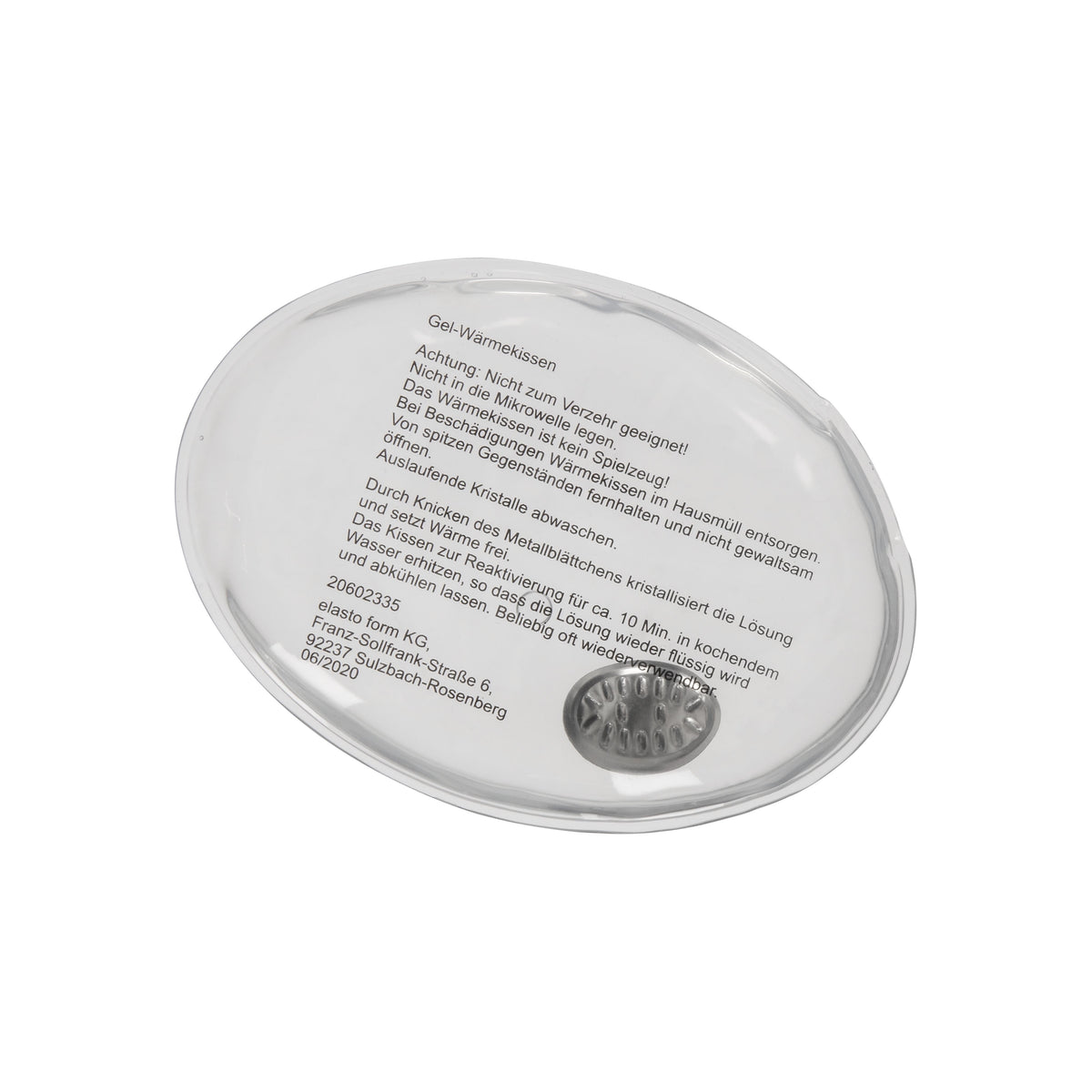 Gel-Wärmekissen „Oval“, groß als Werbeartikel mit Logo