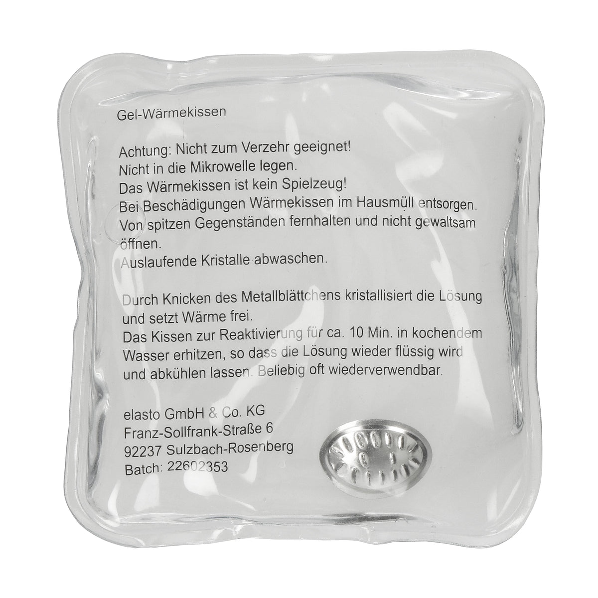 Gel-Wärmekissen „Quadrat“ als Werbeartikel mit Logo