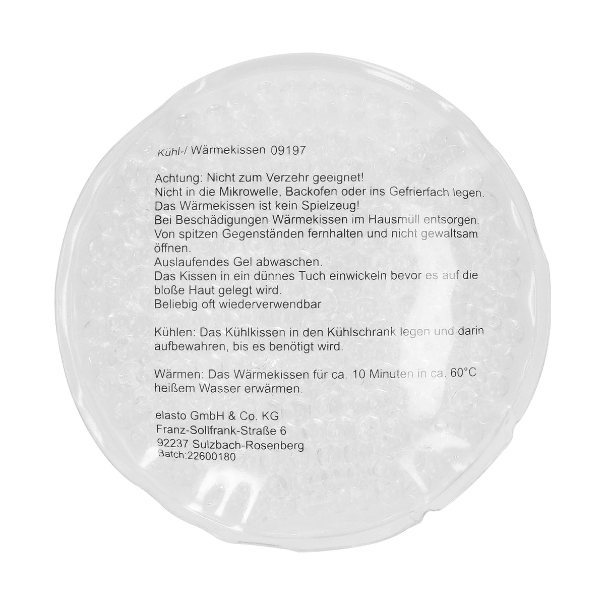 Kühl-/Wärmekissen „Bead“ rund als Werbeartikel mit Logo
