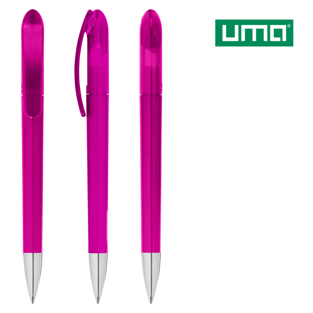 UMA SPOT transparent SI Druckkugelschreiber – Magenta