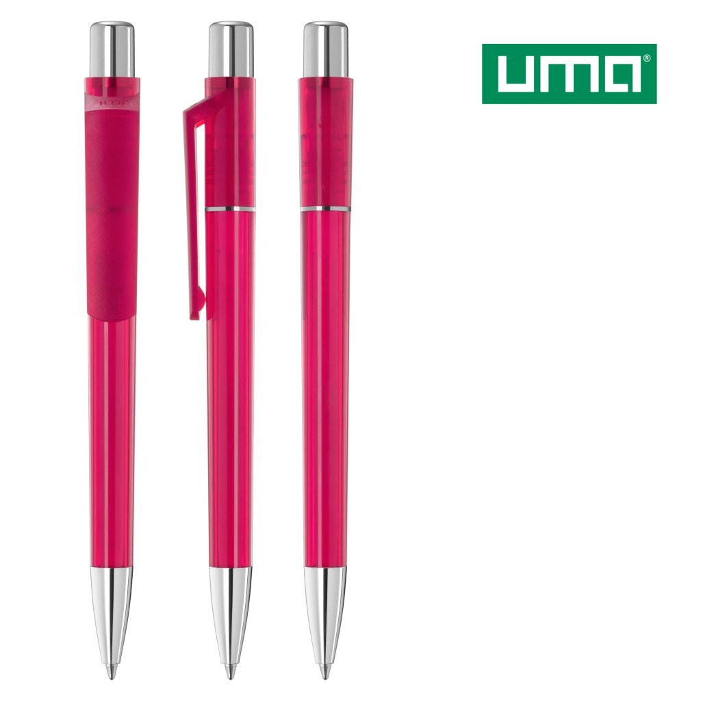 UMA PEPP transparent SI Druckkugelschreiber – Magenta