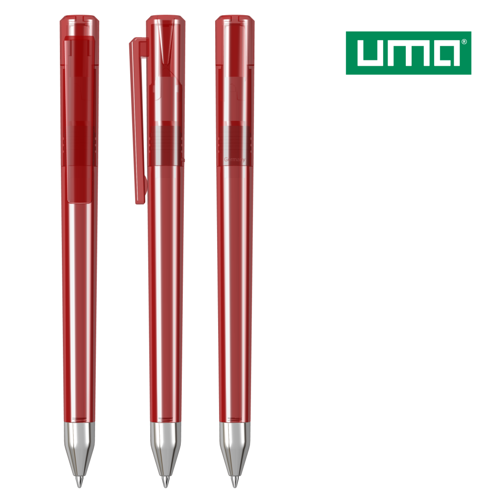 UMA CRYS transparent SI Drehkugelschreiber – Rot