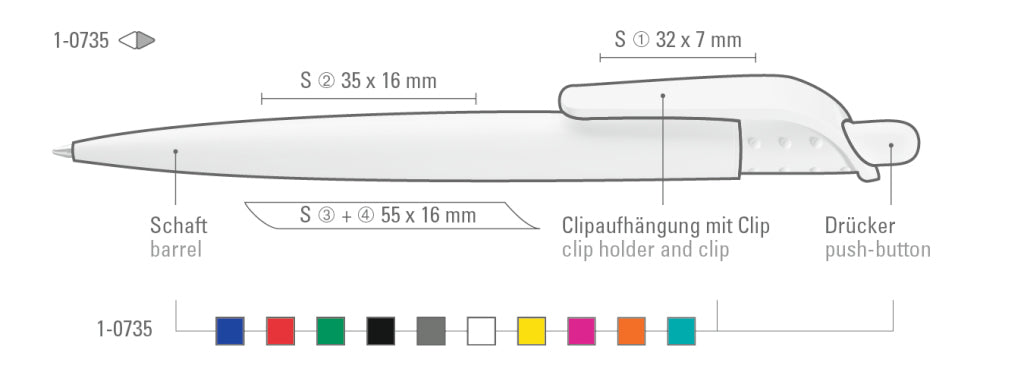 UMA VIANI Druckkugelschreiber – Druckskizze