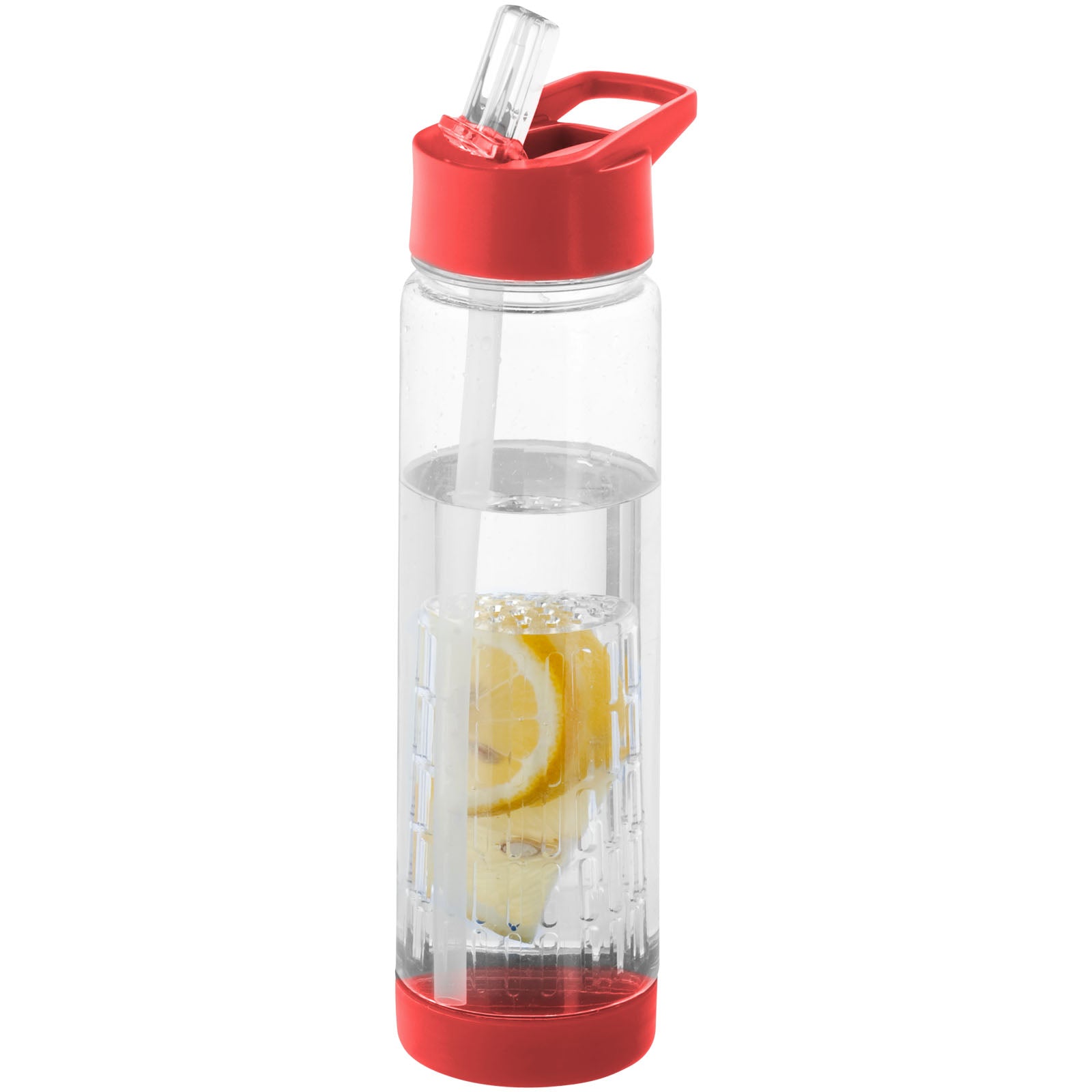 Tutti frutti 740 ml Tritan™ Sportflasche mit Infuser – Transparent und Rot