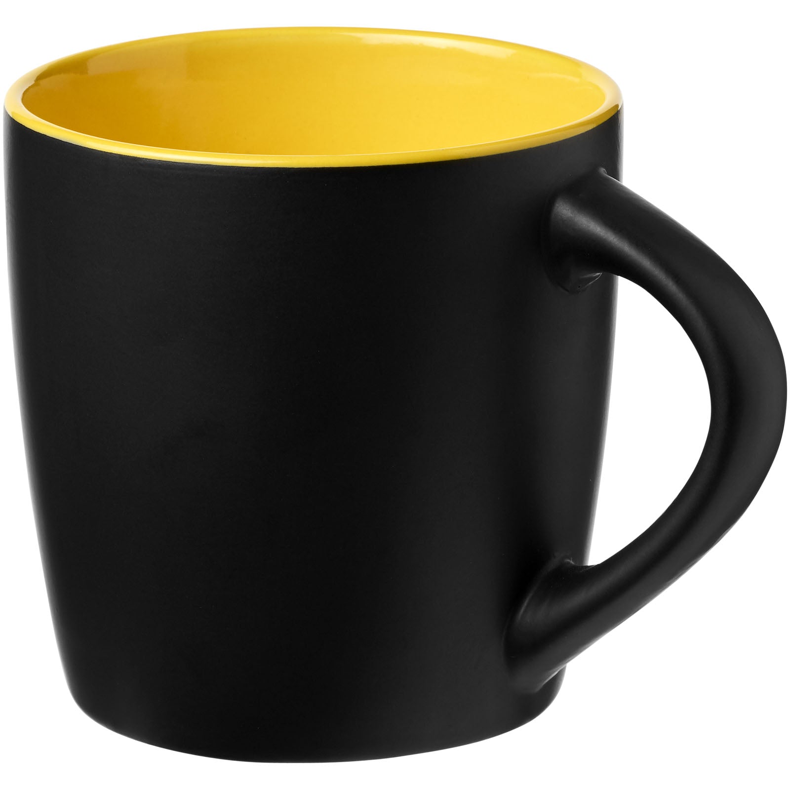 Riviera 340 ml Keramikbecher – Schwarz und Gelb