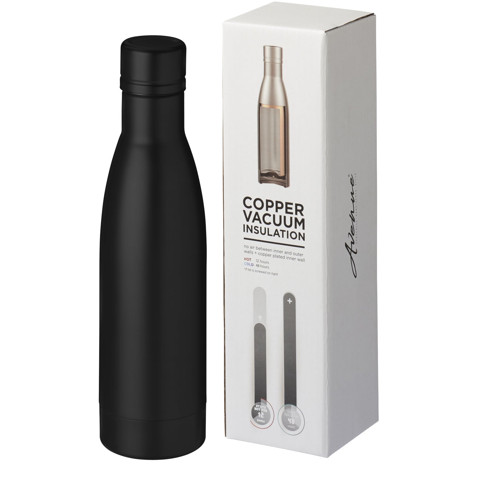 Vasa 500 ml Kupfer-Vakuum Isolierflasche – Schwarz