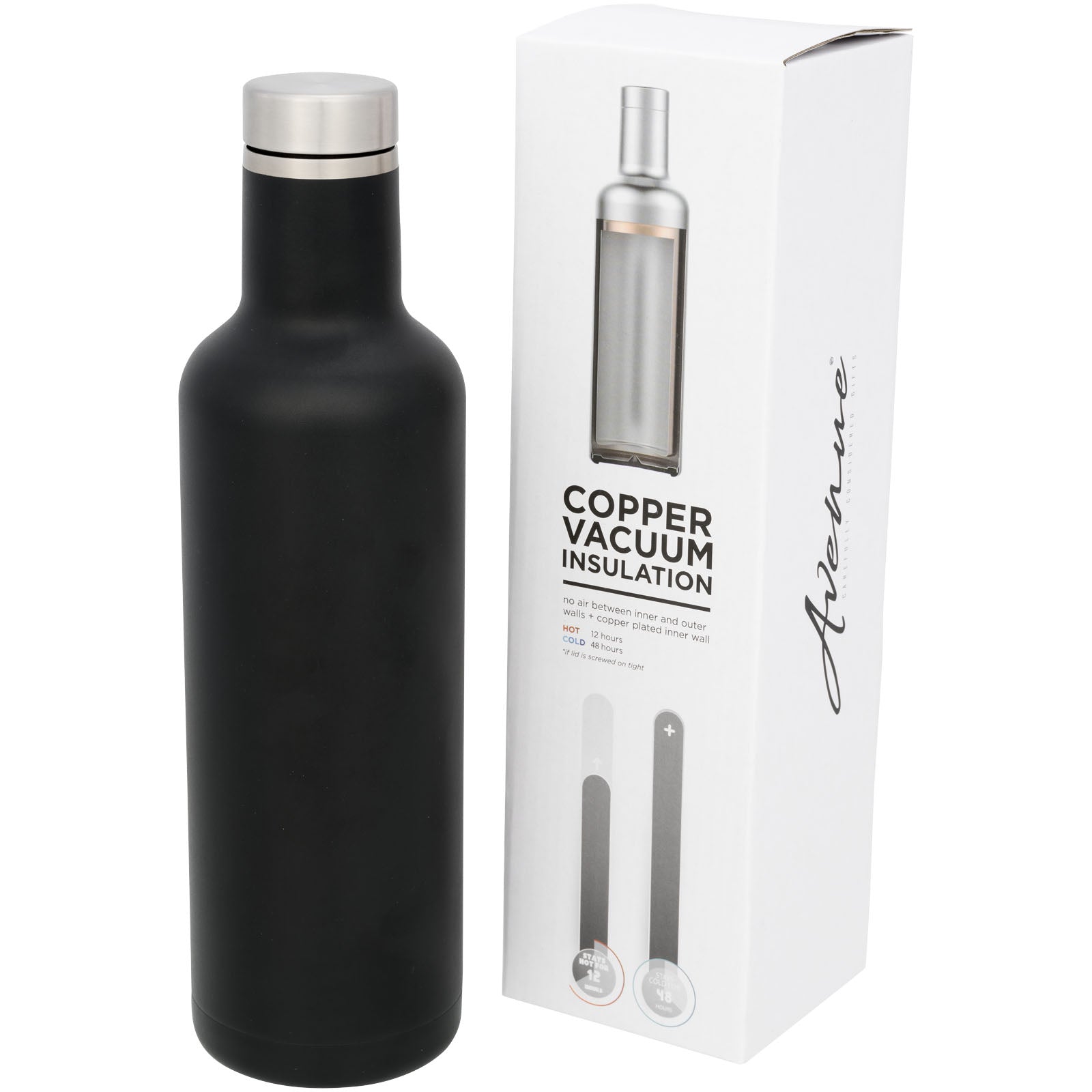 Pinto 750 ml Kupfer-Vakuum Isolierflasche – Schwarz