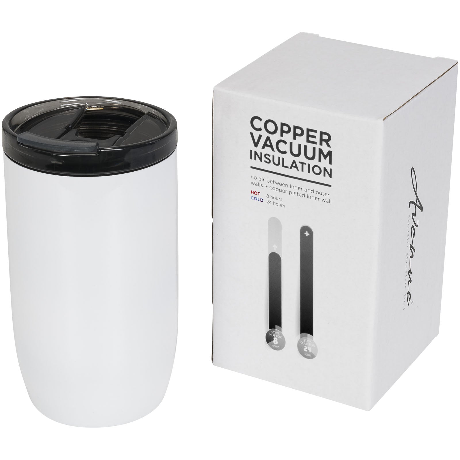 Lagom 380 ml Kupfer-Vakuum Isolierbecher – Weiss