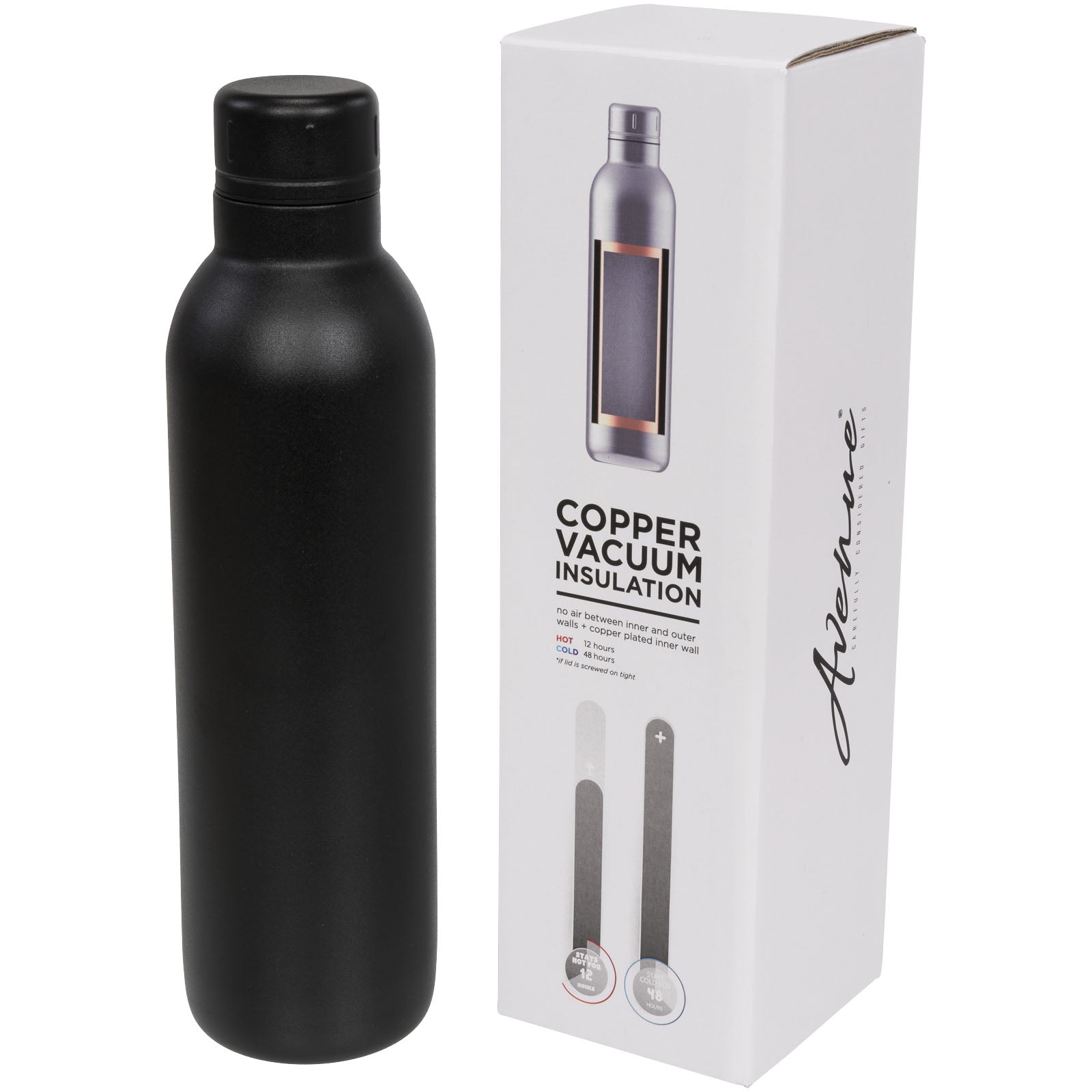 Odin 510 ml Kupfer-Vakuum Isolierflasche – Schwarz