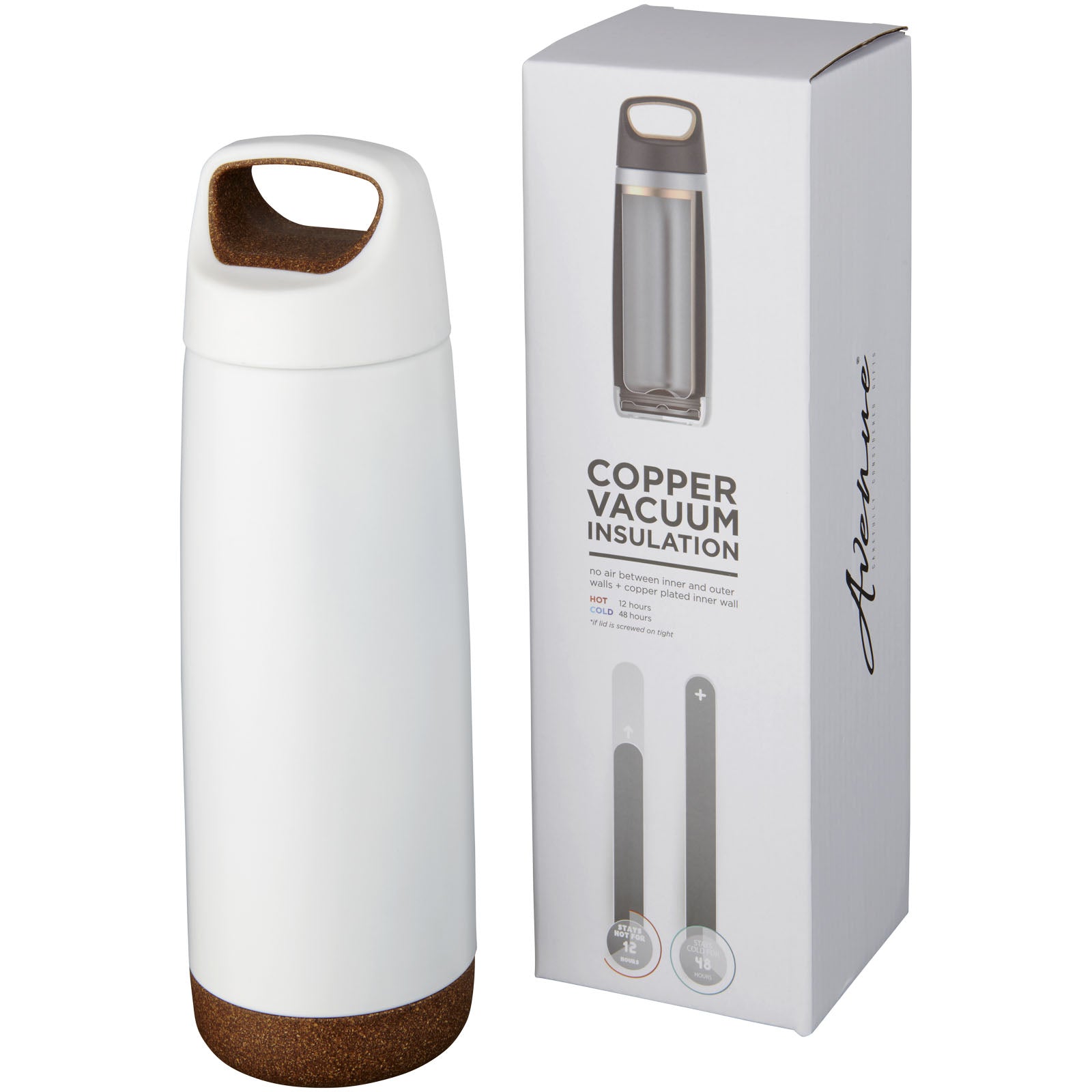 Valhalla 600 ml Kupfer-Vakuum Isolierflasche – Weiss