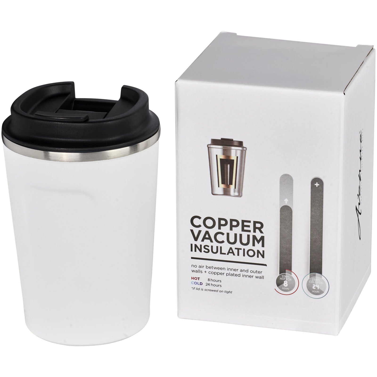 Thor 360 ml auslaufsicherer Kupfer-Vakuum Isolierbecher – Weiss