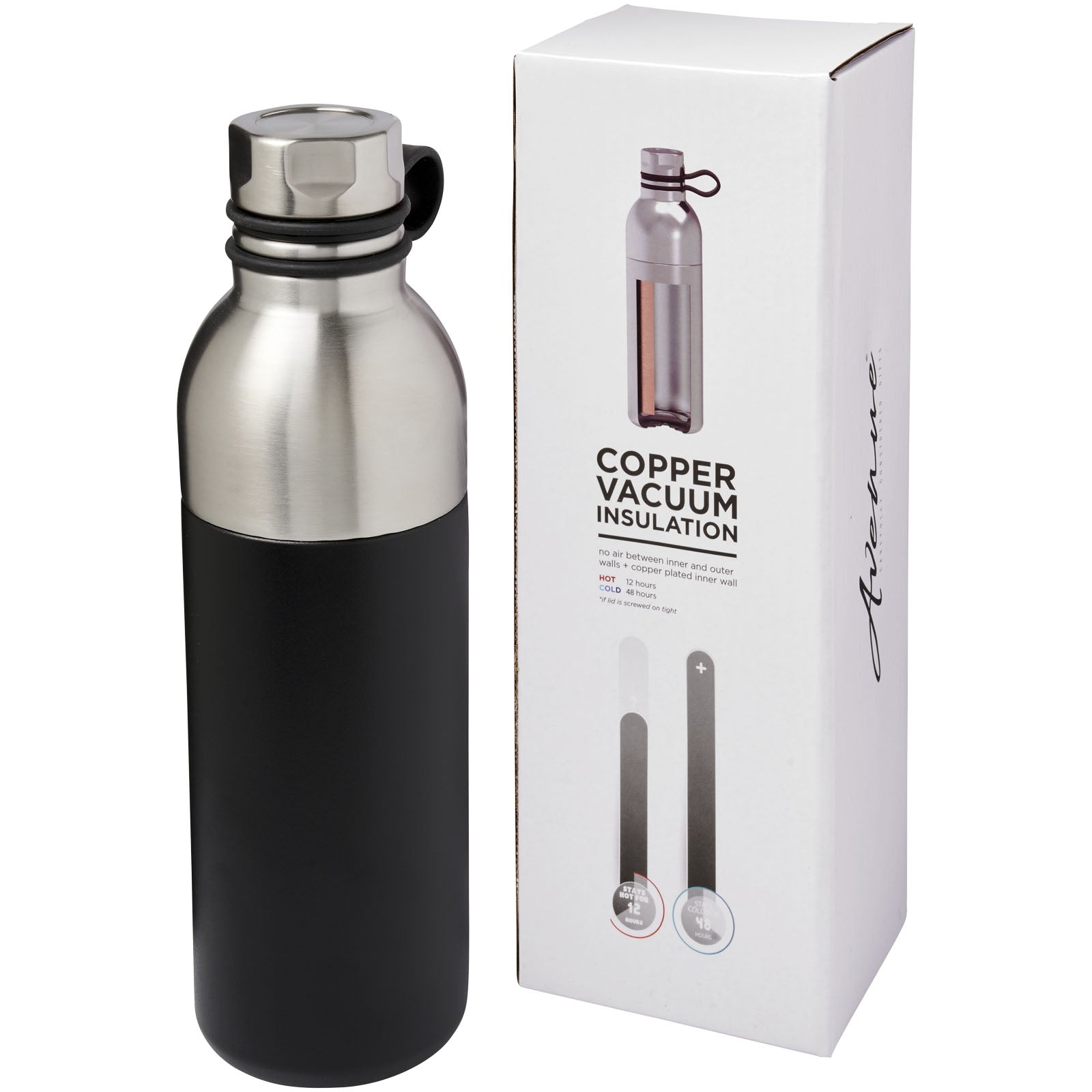 Koln 590 ml Kupfer-Vakuum Isolierflasche – Schwarz