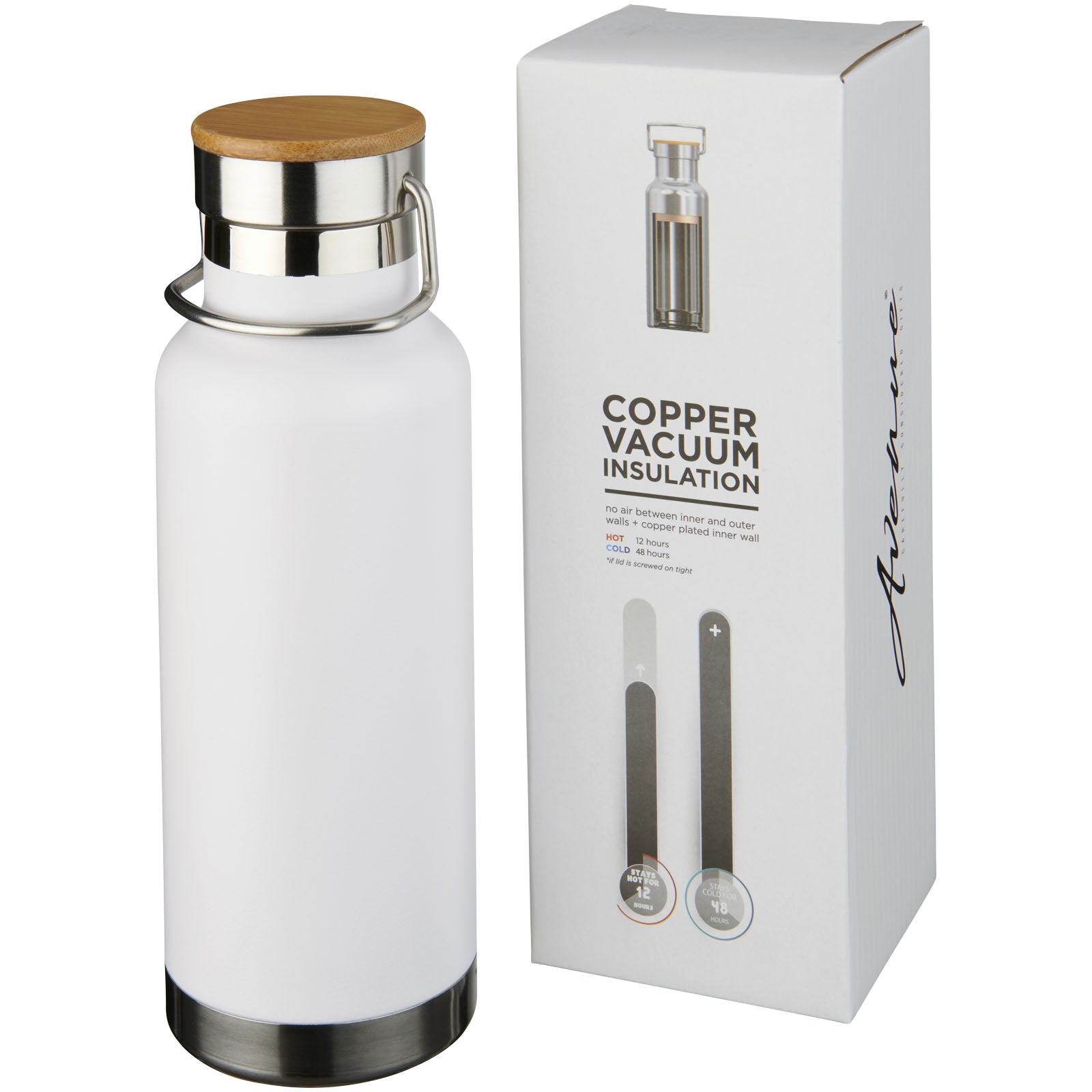 Thor 480 ml Kupfer-Vakuum Isolierflasche – Weiss