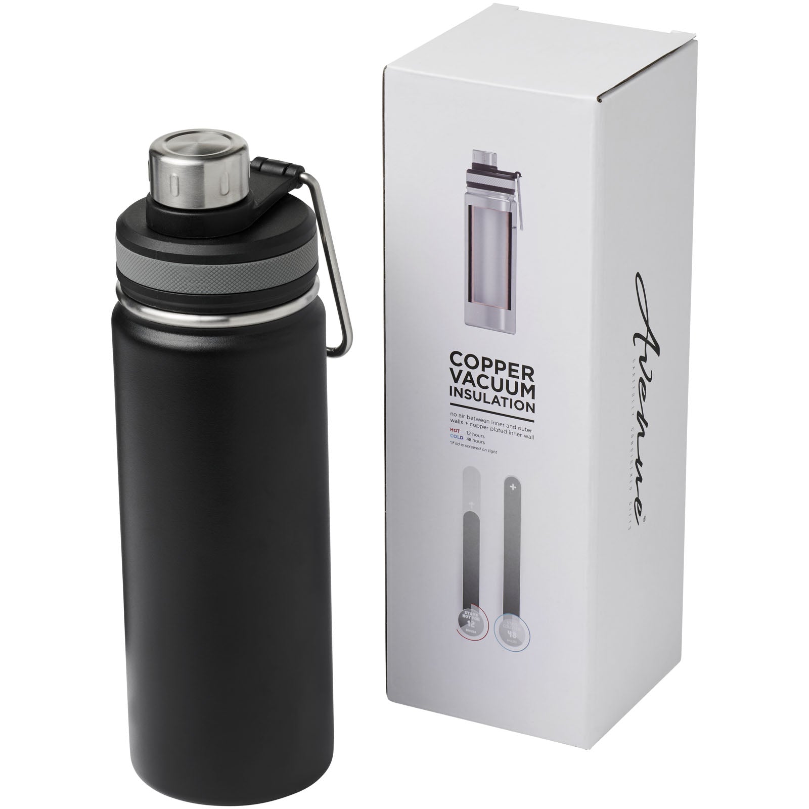 Gessi 590 ml Kupfer-Vakuum Isolierflasche – Schwarz
