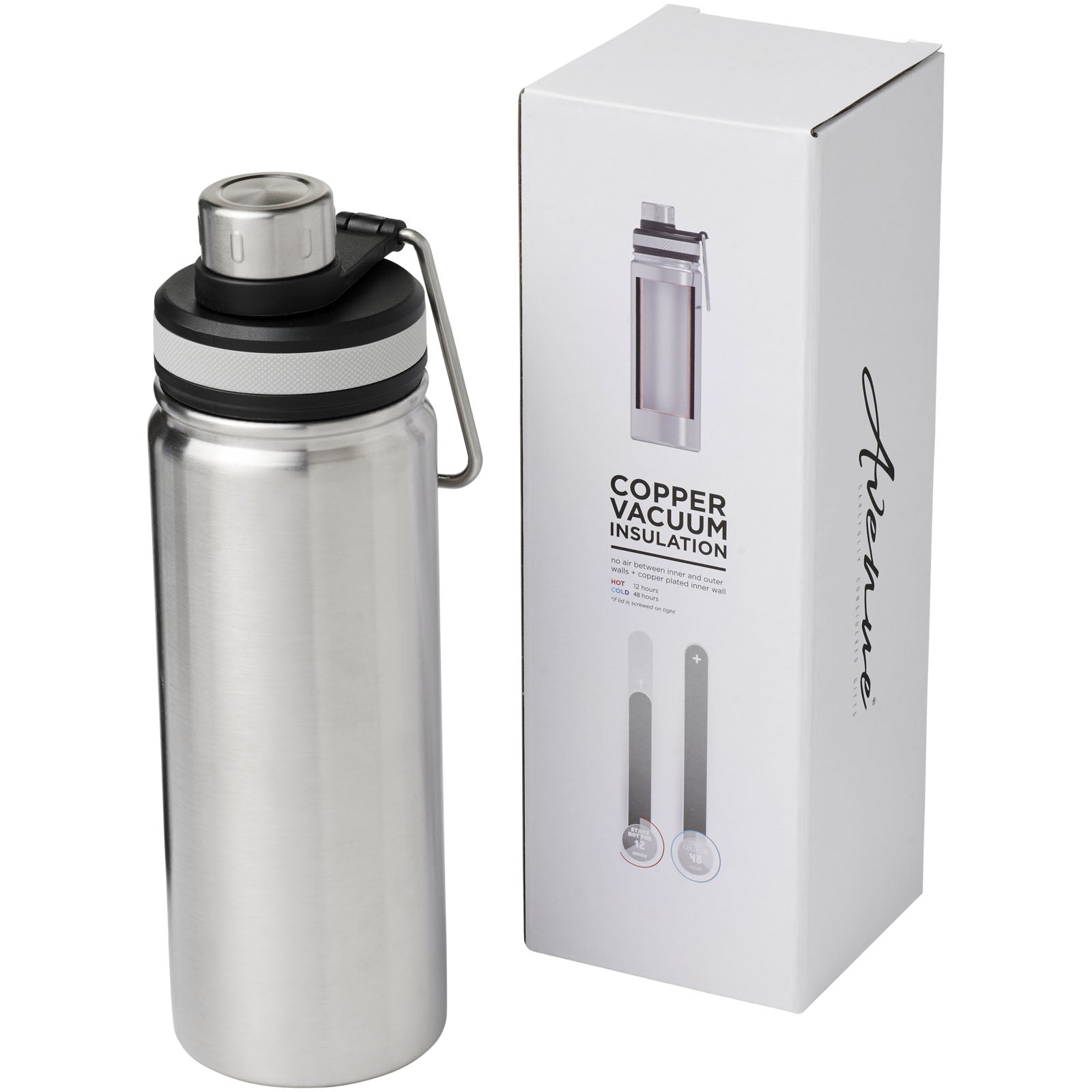 Gessi 590 ml Kupfer-Vakuum Isolierflasche – Silber
