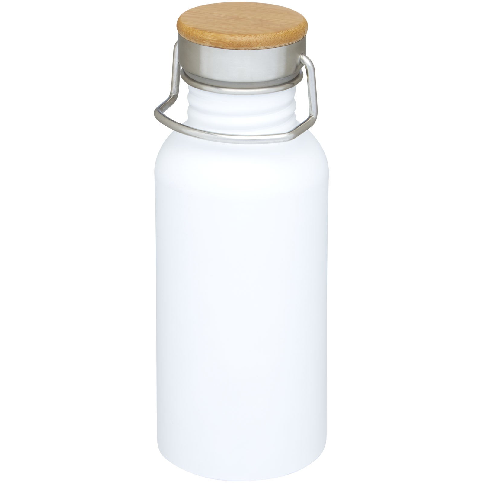 Thor 550 ml einwandige Trinkflasche aus recyceltem Edelstahl – Weiss