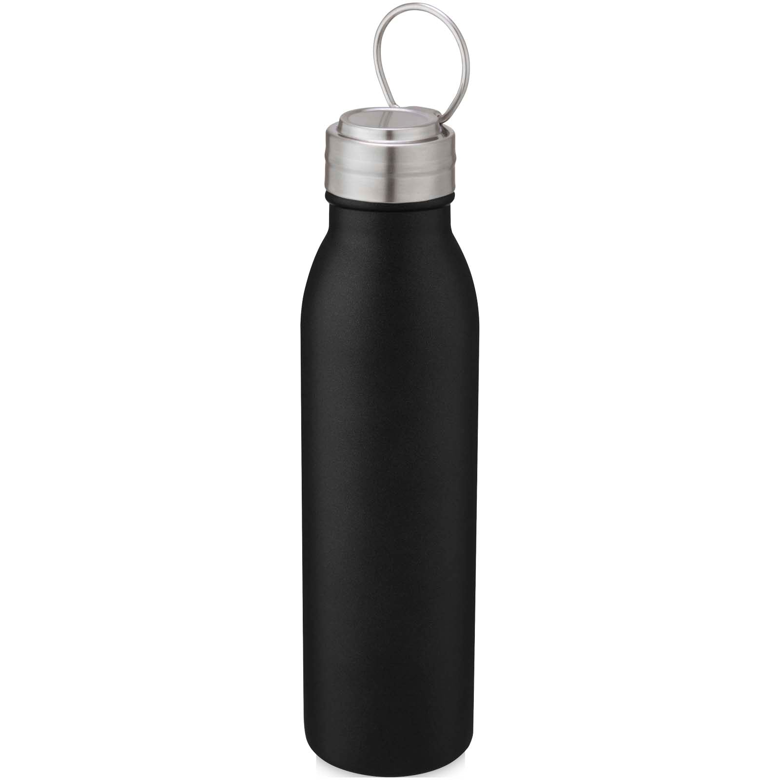 Harper 700 ml Sportflasche aus Edelstahl mit Metallschlaufe – Schwarz