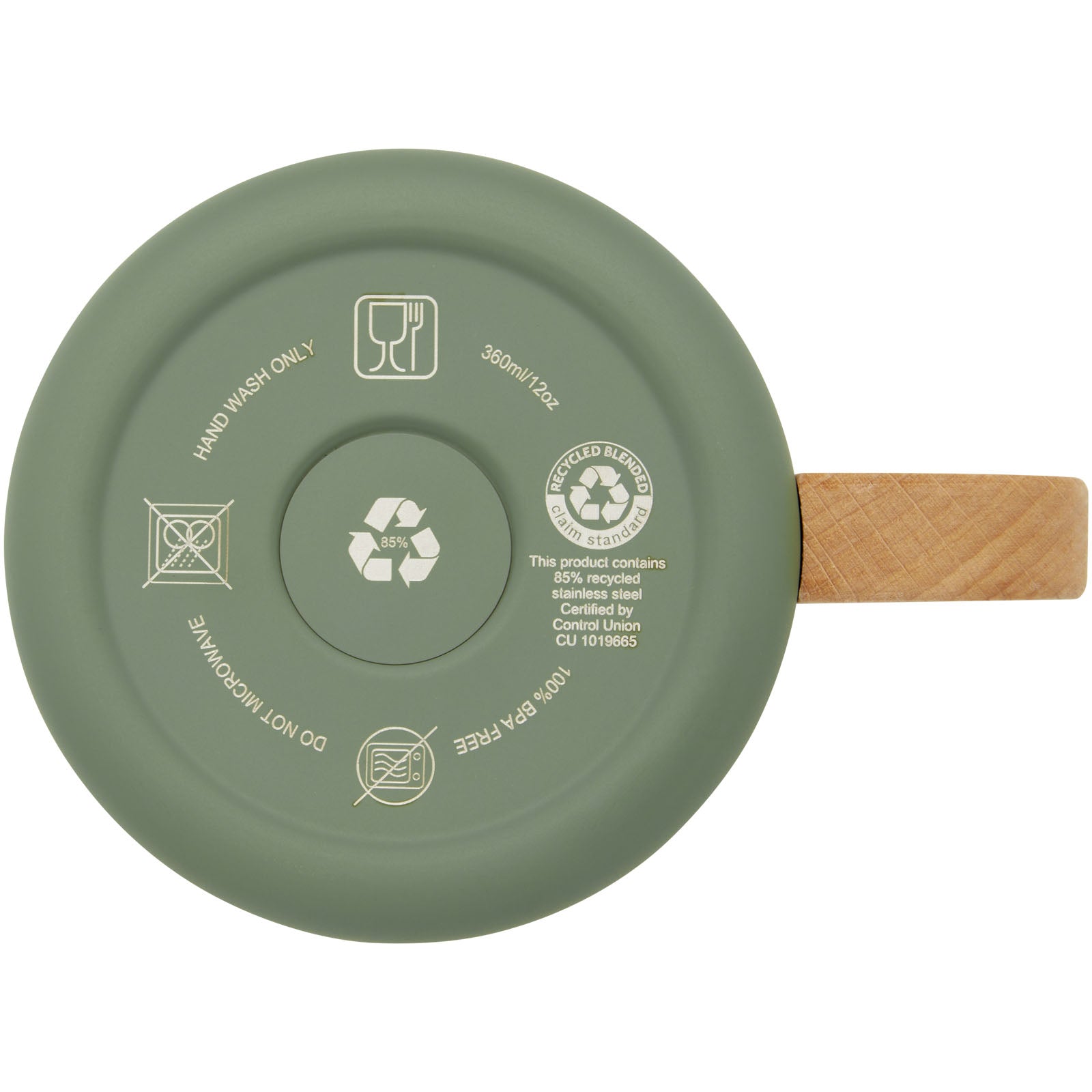 Bjorn RCS-zertifizierter Becher aus recyceltem Edelstahl mit Kupfer-Vakuumisolierung, 360 ml