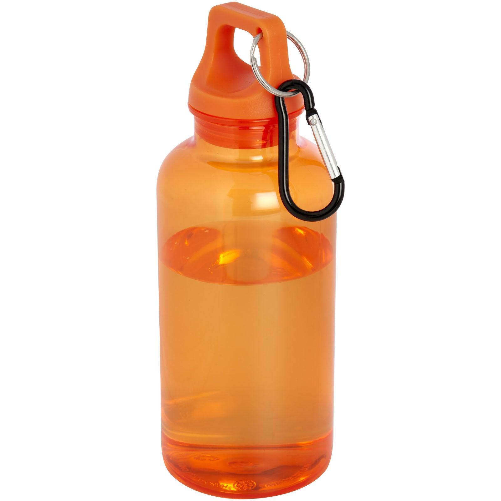 Oregon 400 ml RCS-zertifizierte Trinkflasche aus recyceltem Kunststoff mit Karabiner – Orange