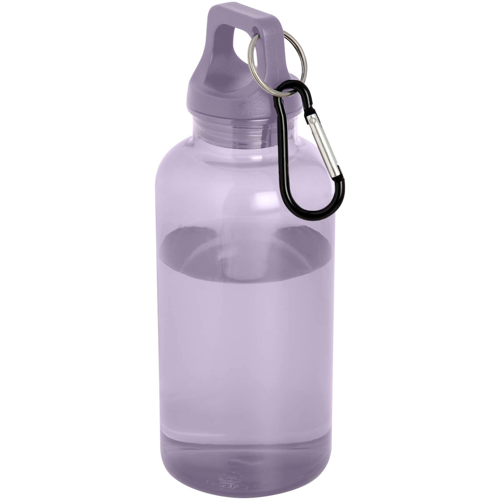 Oregon 400 ml RCS-zertifizierte Trinkflasche aus recyceltem Kunststoff mit Karabiner – Fliederfarben