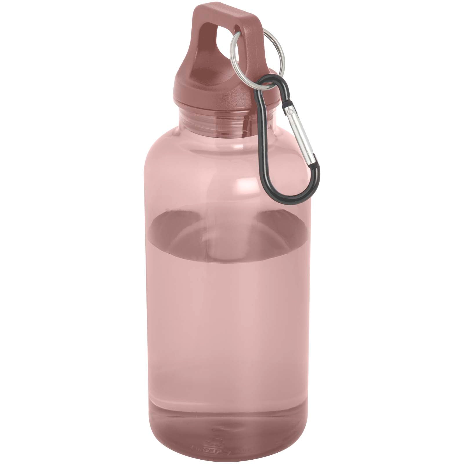 Oregon 400 ml RCS-zertifizierte Trinkflasche aus recyceltem Kunststoff mit Karabiner – Altrosa