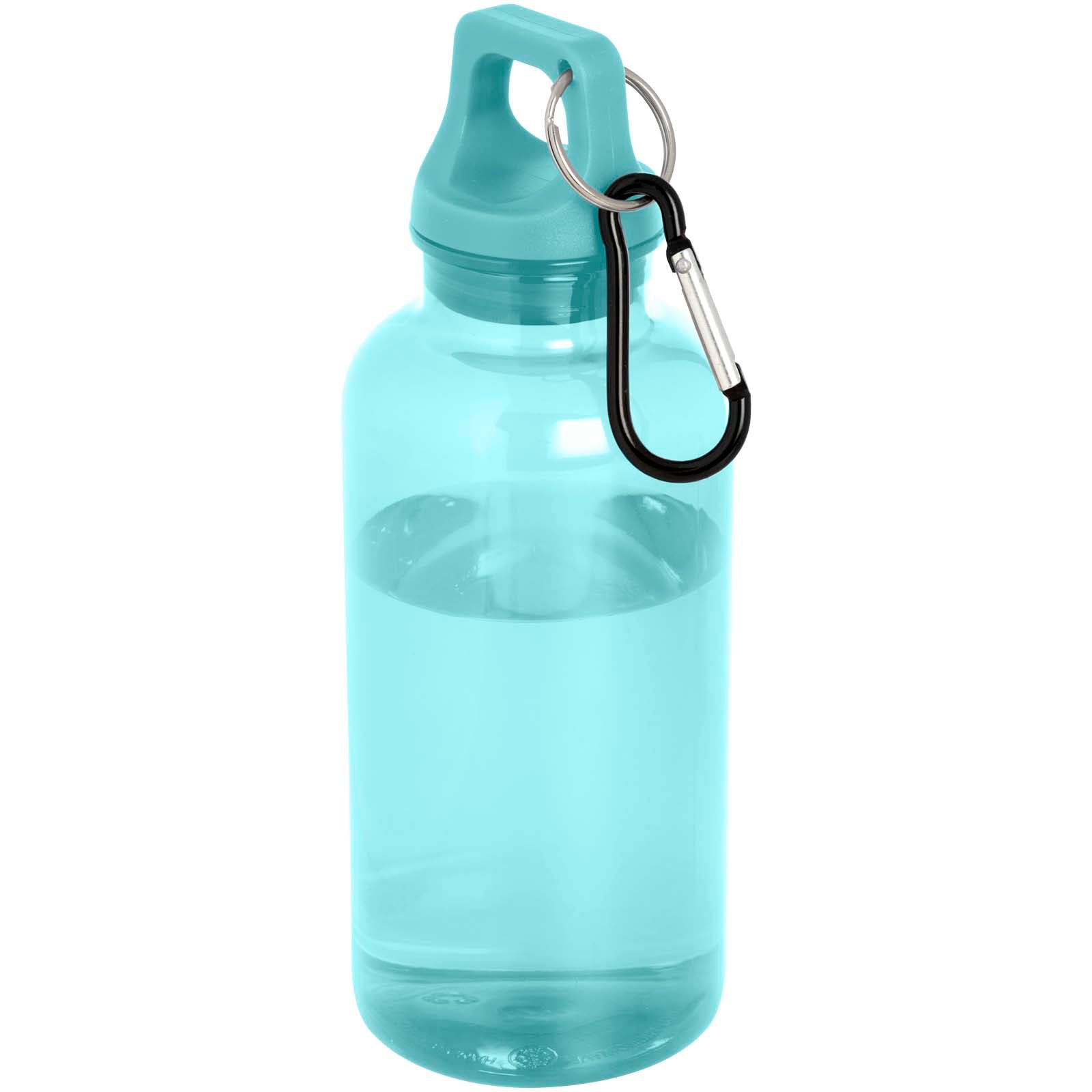 Oregon 400 ml RCS-zertifizierte Trinkflasche aus recyceltem Kunststoff mit Karabiner – Türkis