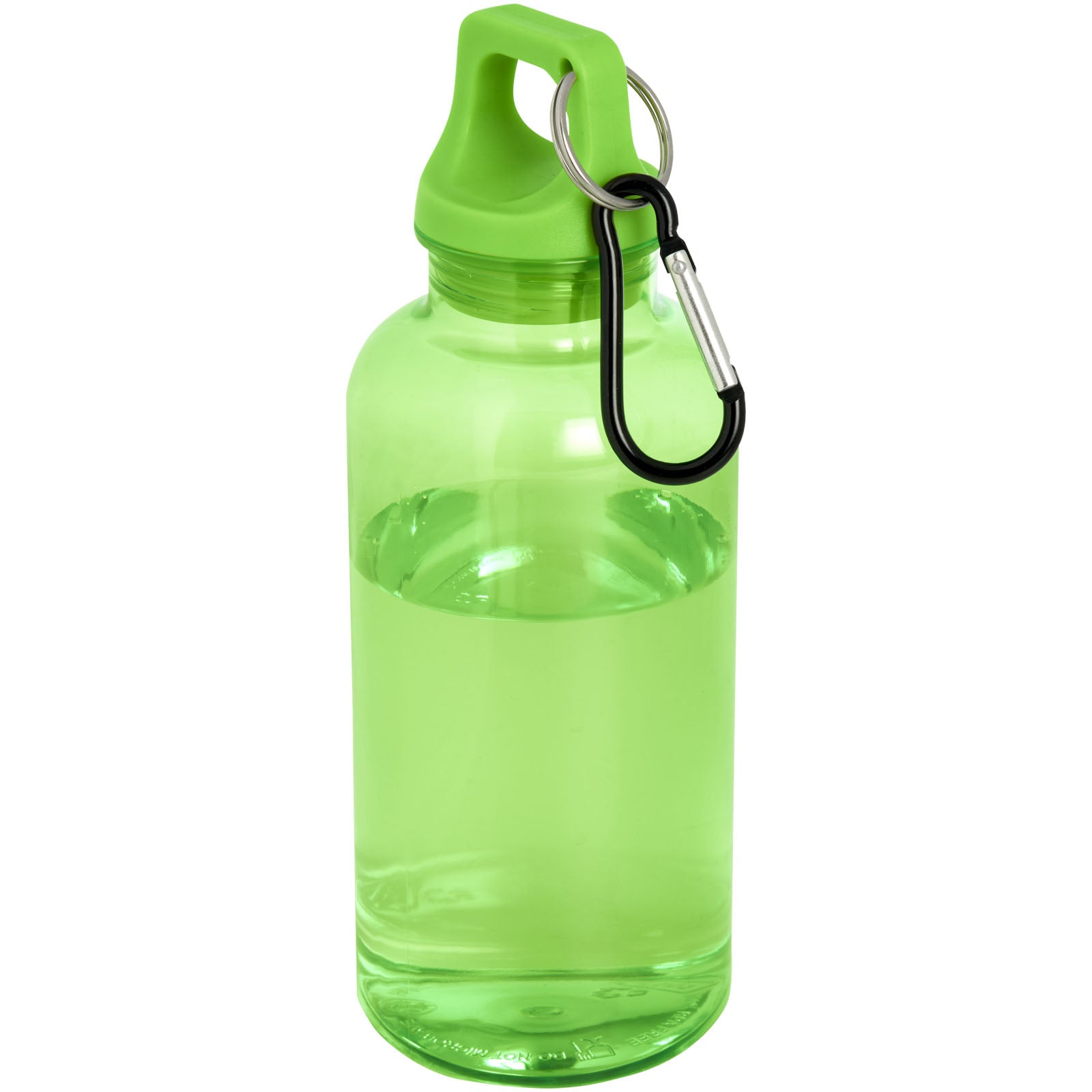Oregon 400 ml RCS-zertifizierte Trinkflasche aus recyceltem Kunststoff mit Karabiner – Grün