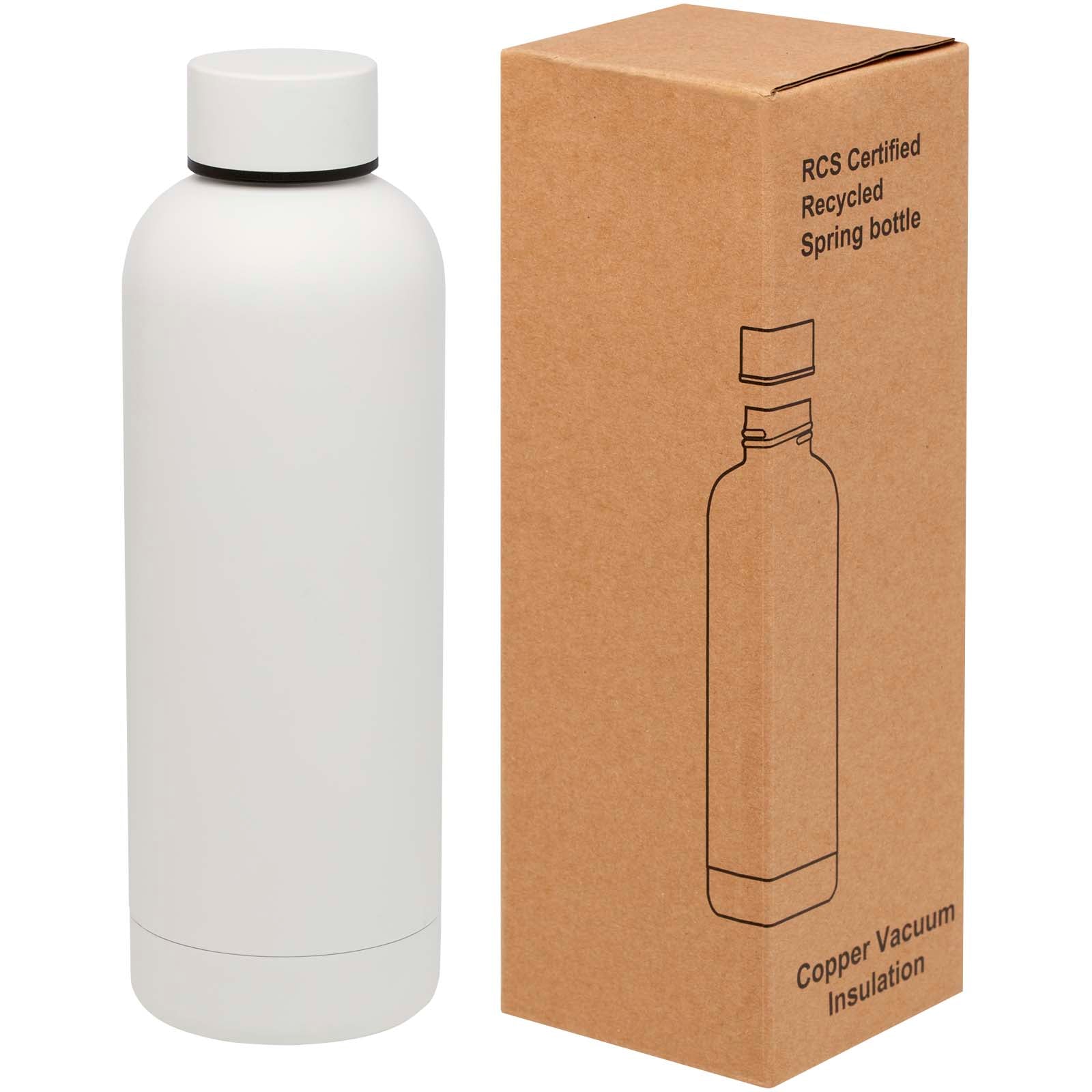 Spring 500 ml RCS-zertifizierte Kupfer-Vakuum Isolierflasche aus recyceltem Edelstahl – Weiss