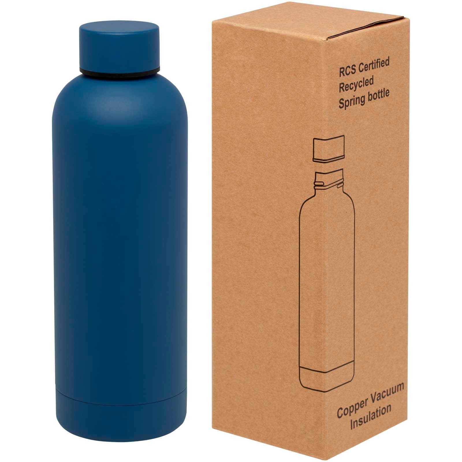 Spring 500 ml RCS-zertifizierte Kupfer-Vakuum Isolierflasche aus recyceltem Edelstahl – Ozeanblau