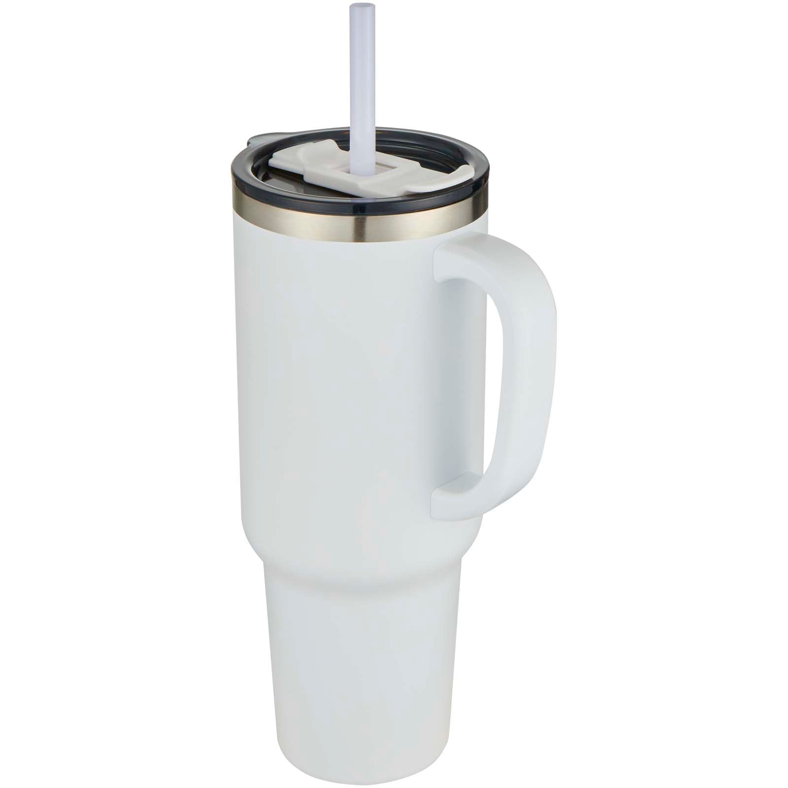 Sydney 1200 ml doppelwandiger RCS-zertifizierter Kupfer-Vakuum Isolierbecher mit Strohhalm – Weiss