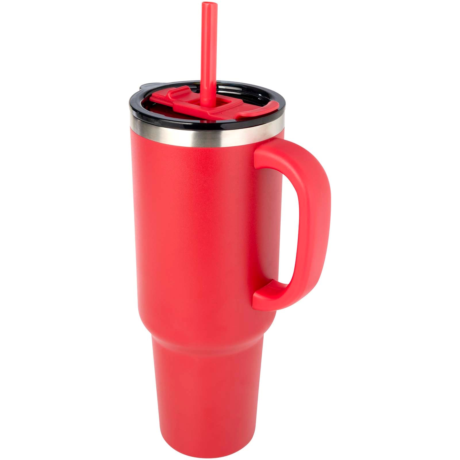 Sydney 1200 ml doppelwandiger RCS-zertifizierter Kupfer-Vakuum Isolierbecher mit Strohhalm – Rot