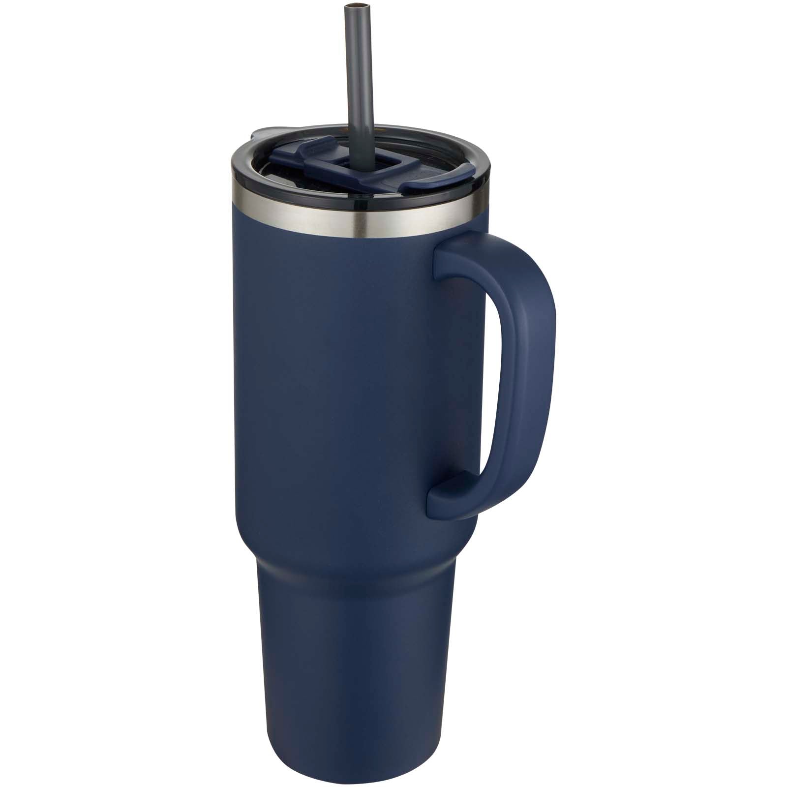 Sydney 1200 ml doppelwandiger RCS-zertifizierter Kupfer-Vakuum Isolierbecher mit Strohhalm – Navy