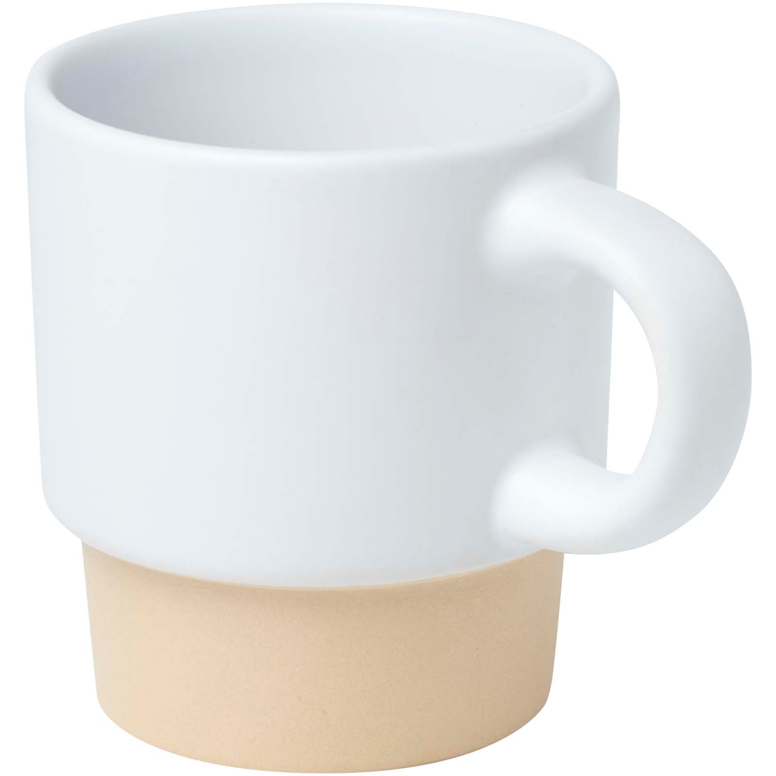 Olympia 130 ml stapelbarer Expresso Becher mit Tonboden – Weiss