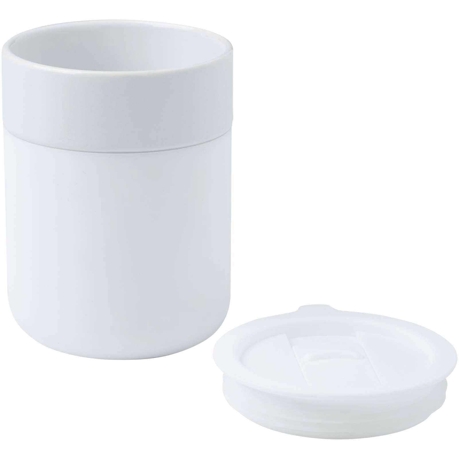 Java 330 ml Keramikbecher mit Silikonhülle und Kunststoffdeckel