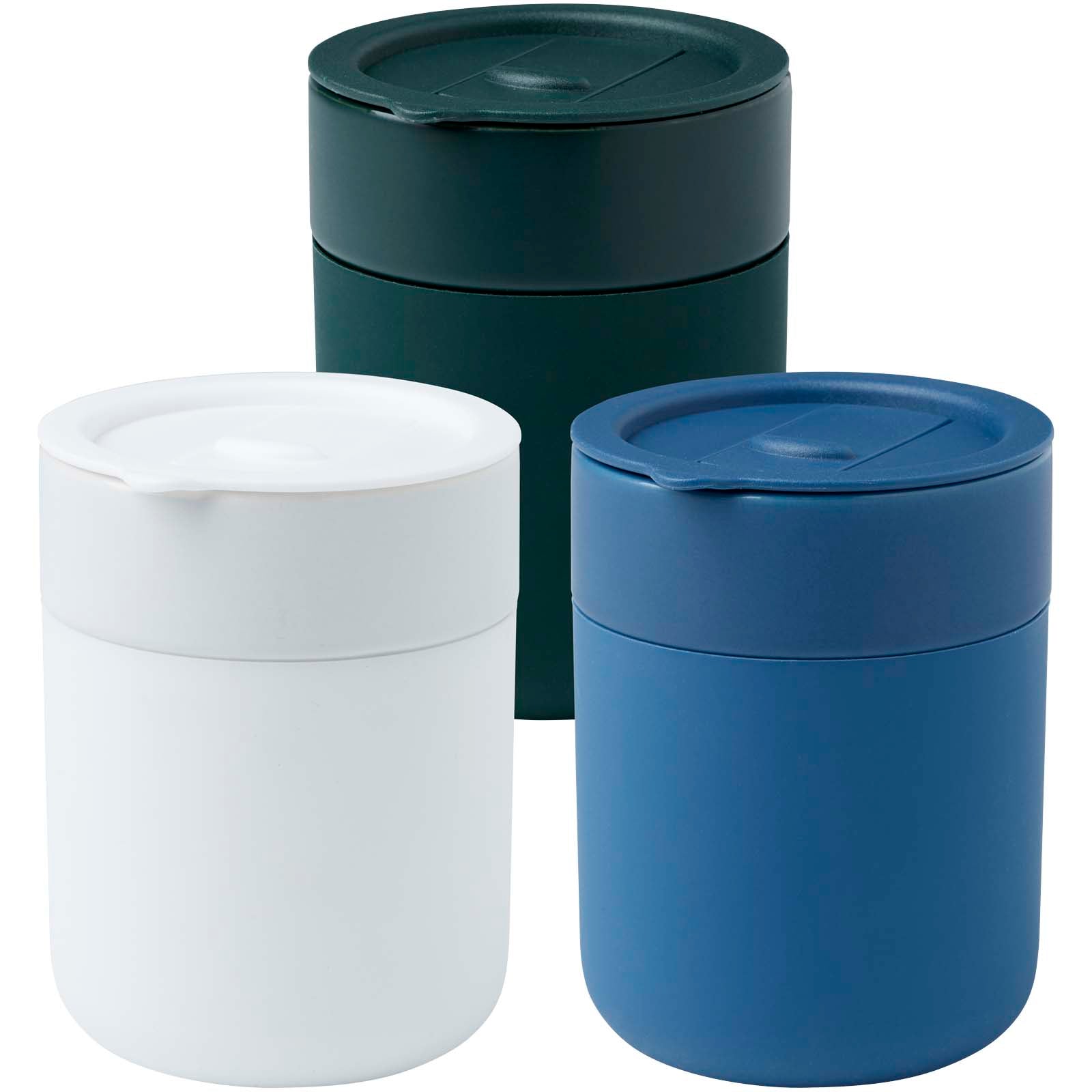 Java 330 ml Keramikbecher mit Silikonhülle und Kunststoffdeckel