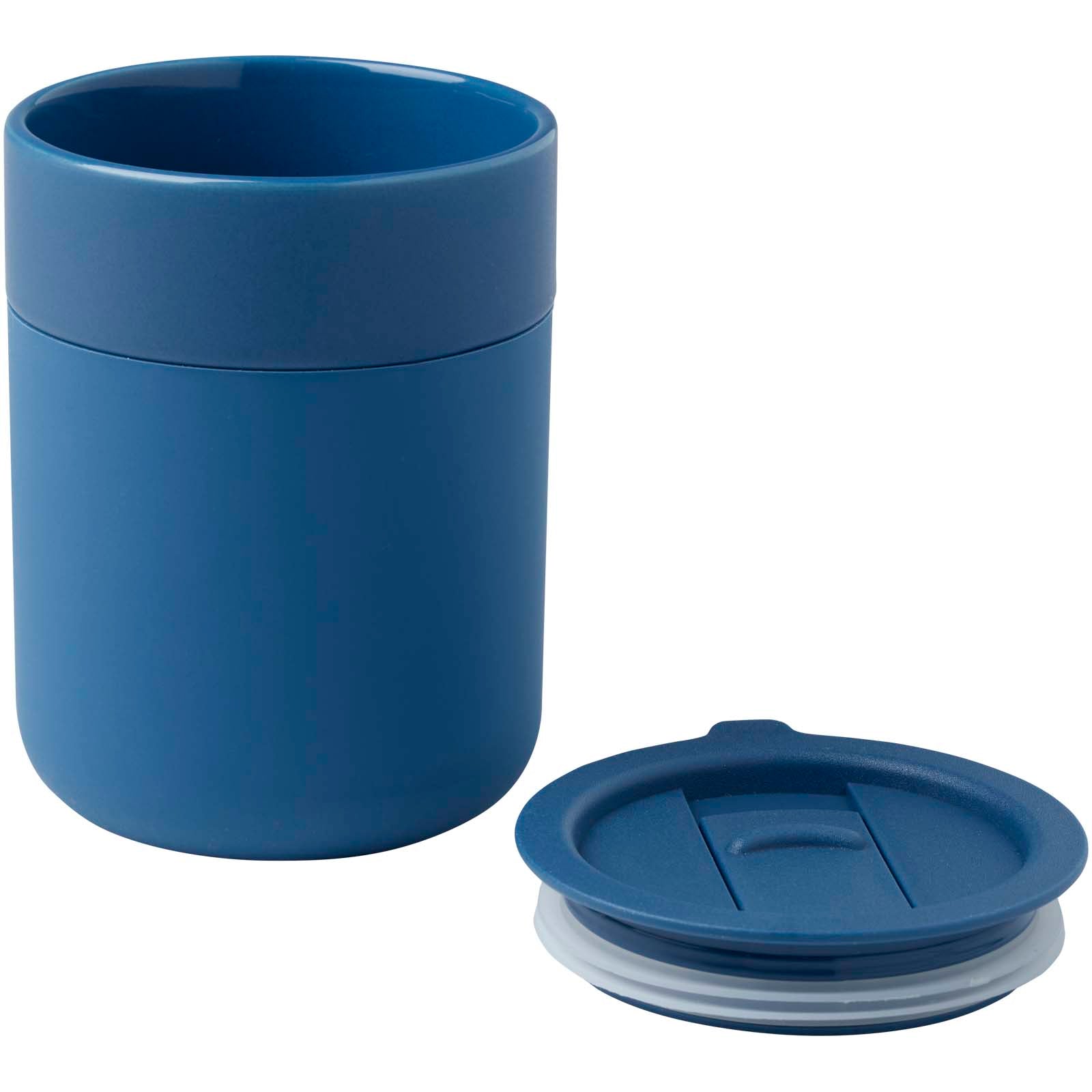 Java 330 ml Keramikbecher mit Silikonhülle und Kunststoffdeckel