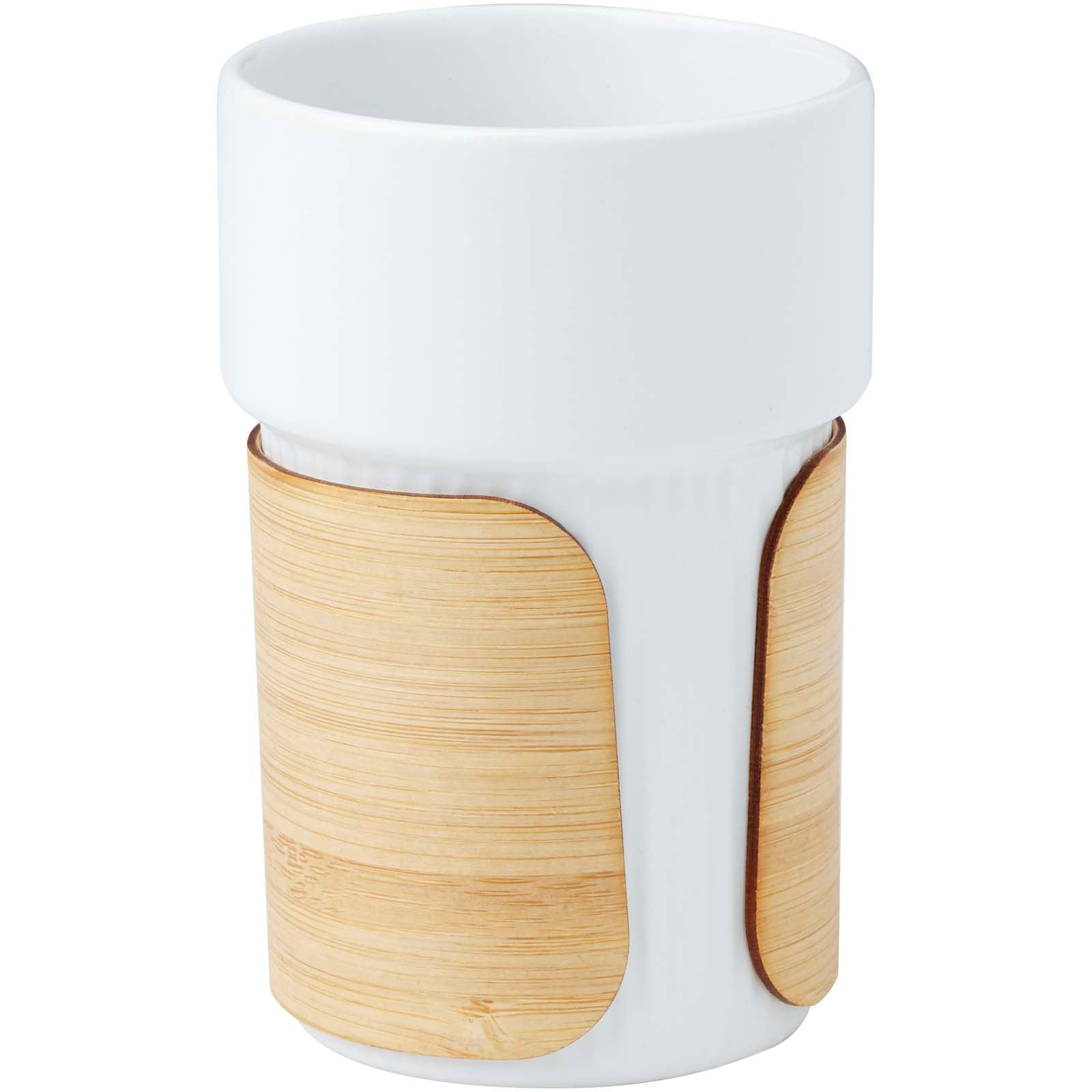 Fika 340 ml Becher mit Bambushülle – Weiss