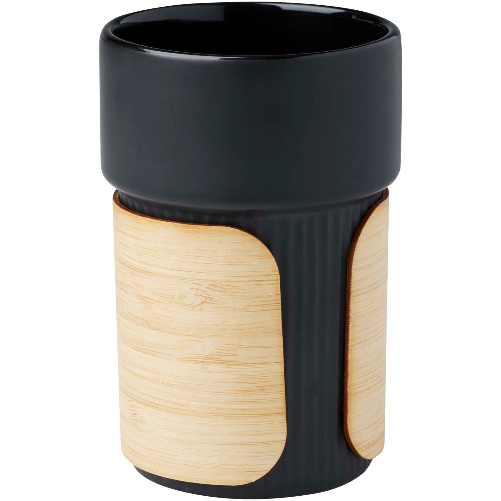 Fika 340 ml Becher mit Bambushülle – Schwarz