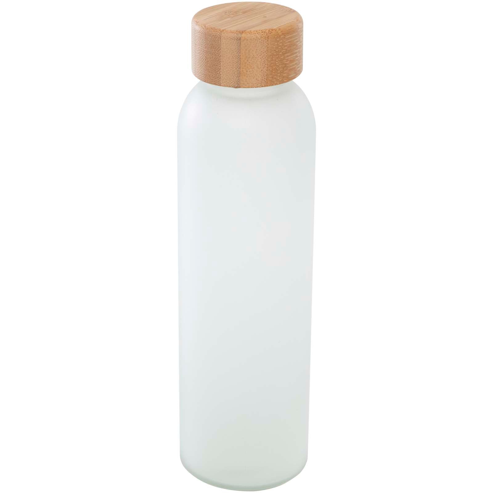 Lume 500 ml Flasche aus mattiertem Kalknatronglas mit Bambusdeckel – Weiss
