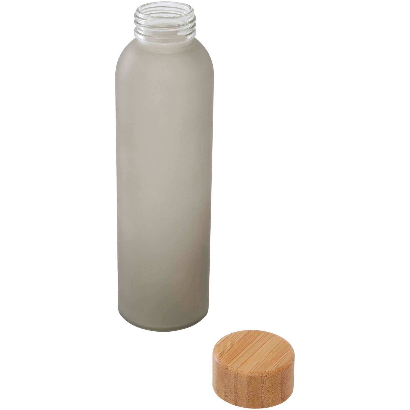 Lume 500 ml Flasche aus mattiertem Kalknatronglas mit Bambusdeckel