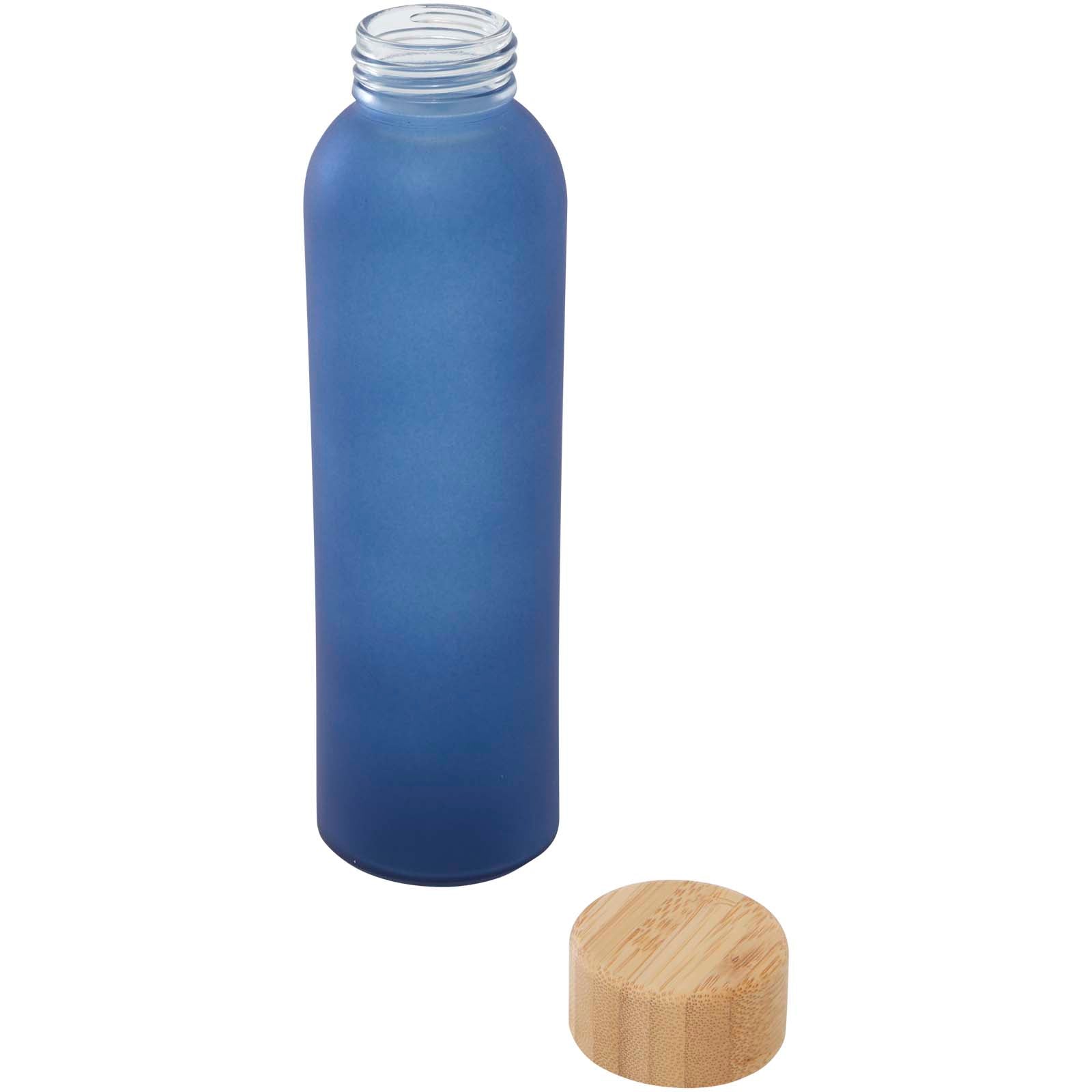 Lume 500 ml Flasche aus mattiertem Kalknatronglas mit Bambusdeckel