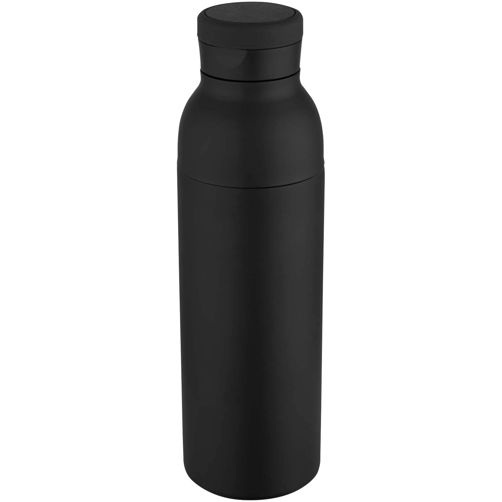 Illuminate 650 ml RCS doppelwandige Isolierflasche aus recyceltem Edelstahl – Schwarz