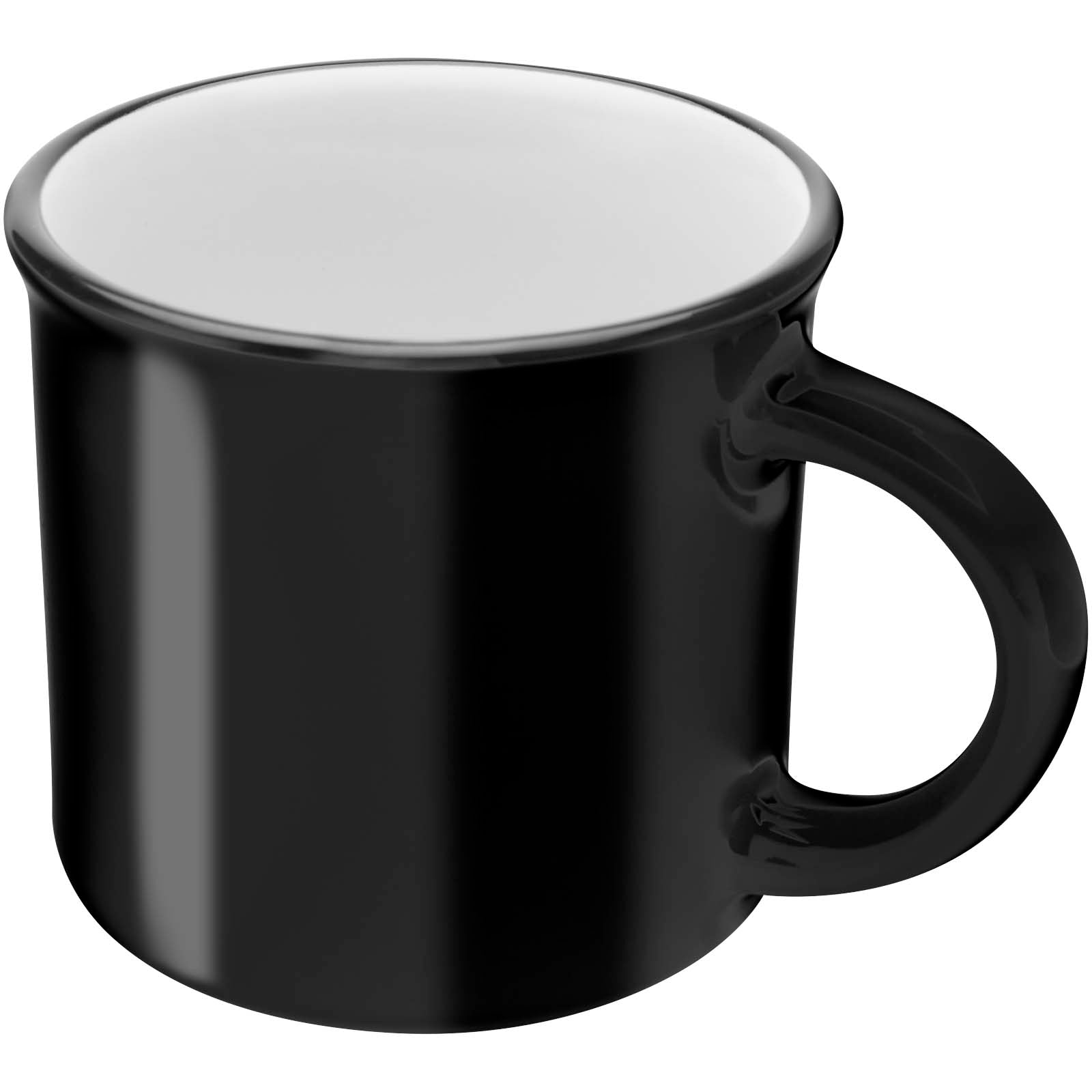 Bari Keramiktasse 240 ml mit glänzender Oberfläche – Schwarz