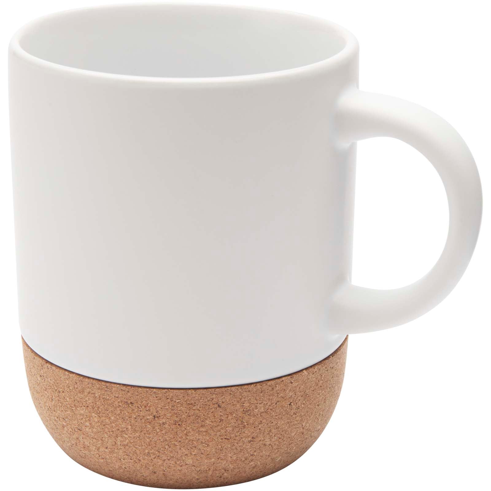 Billie 300 ml Keramiktasse mit Korkdetails – Weiss