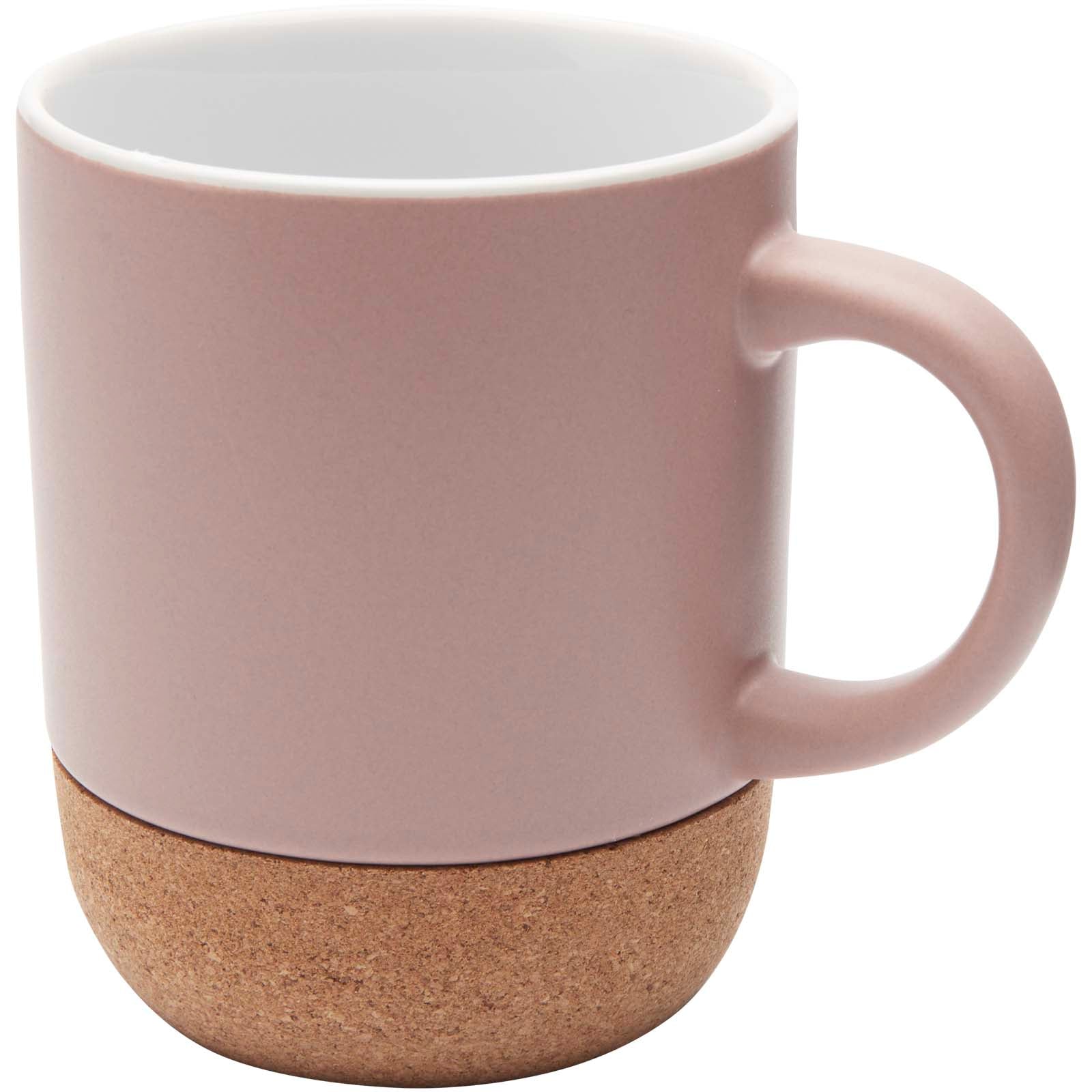 Billie 300 ml Keramiktasse mit Korkdetails – Altrosa