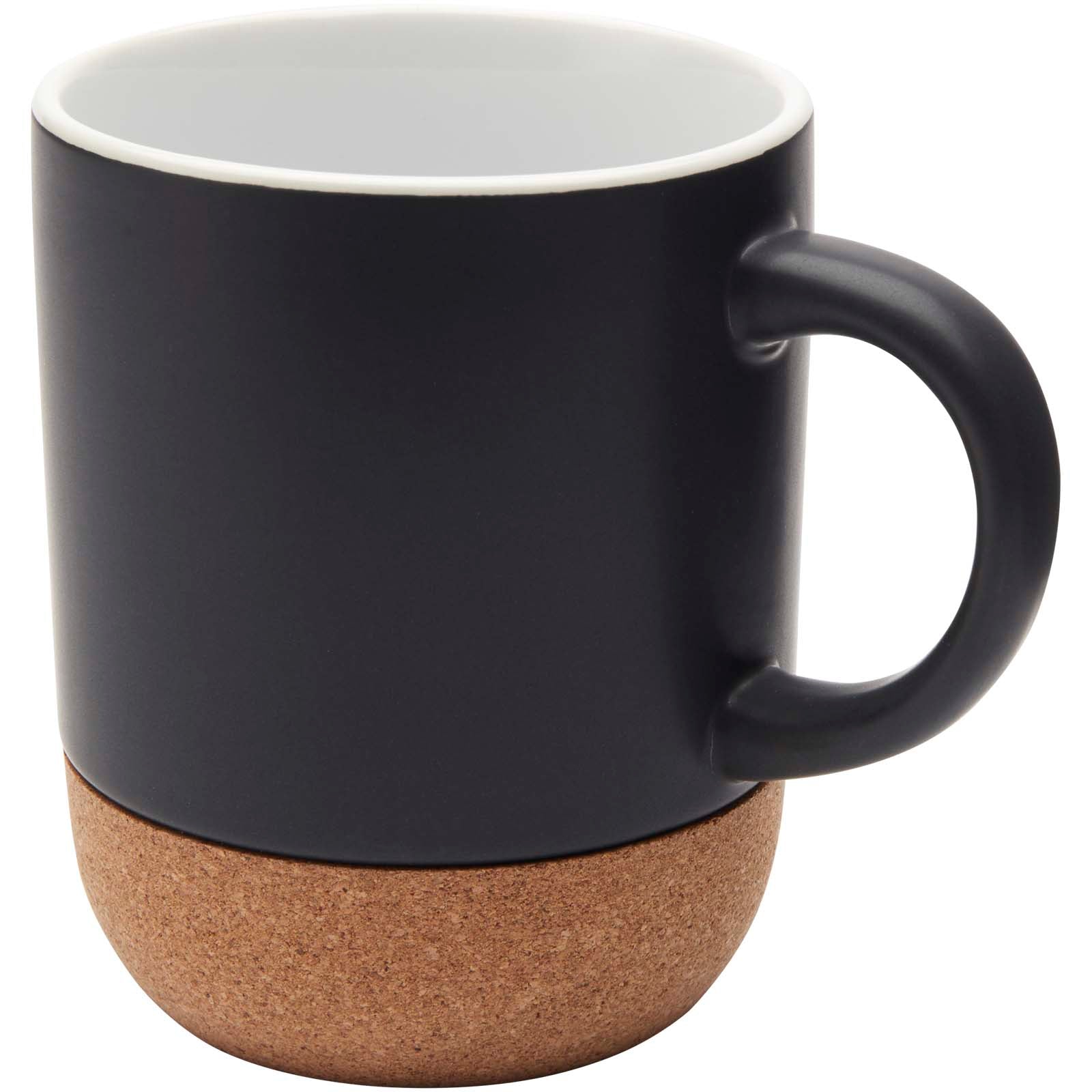 Billie 300 ml Keramiktasse mit Korkdetails – Schwarz