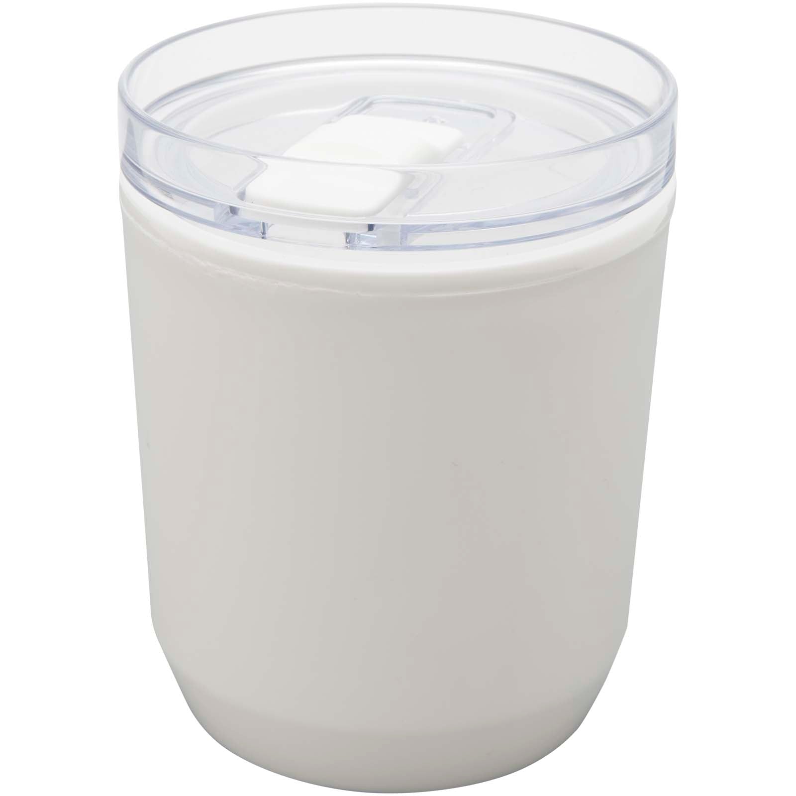 Hudson 180 ml doppelwandiger Becher aus recyceltem Kunststoff – Weiss