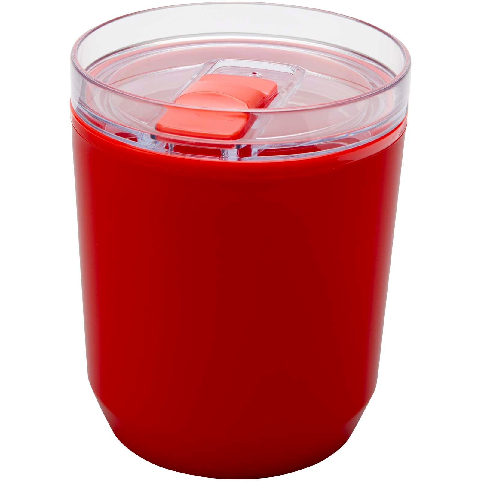 Hudson 180 ml doppelwandiger Becher aus recyceltem Kunststoff – Rot