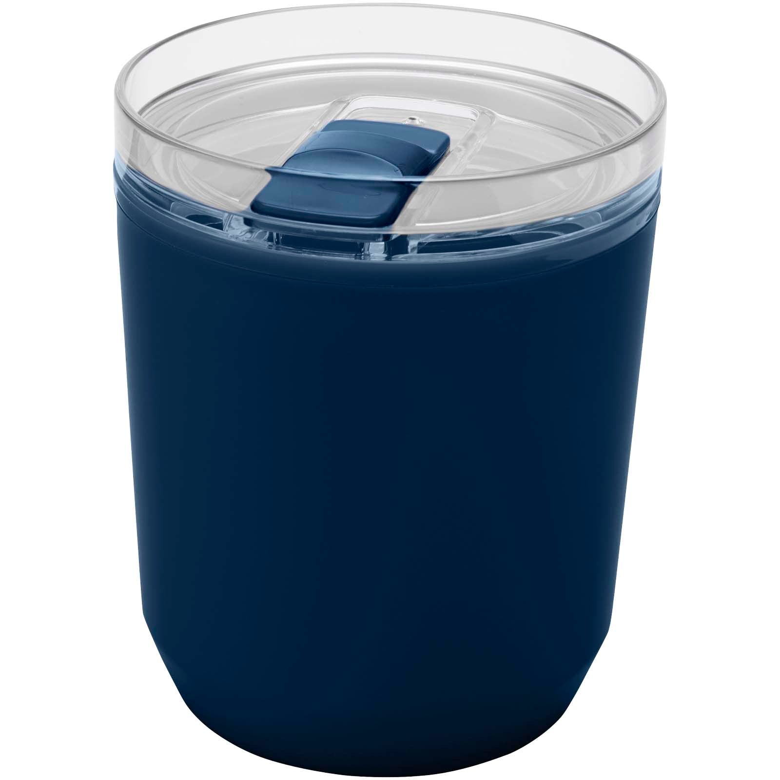 Hudson 180 ml doppelwandiger Becher aus recyceltem Kunststoff – Navy