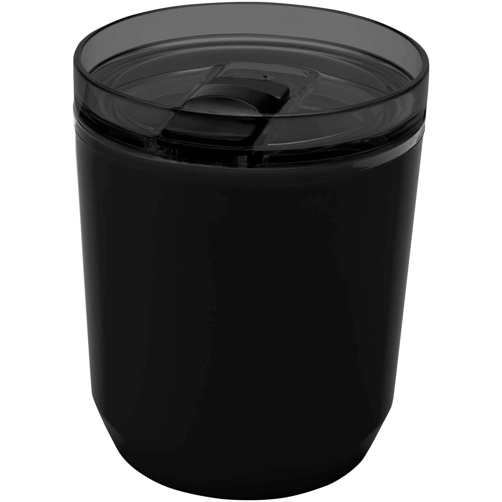 Hudson 180 ml doppelwandiger Becher aus recyceltem Kunststoff – Schwarz